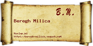 Beregh Milica névjegykártya